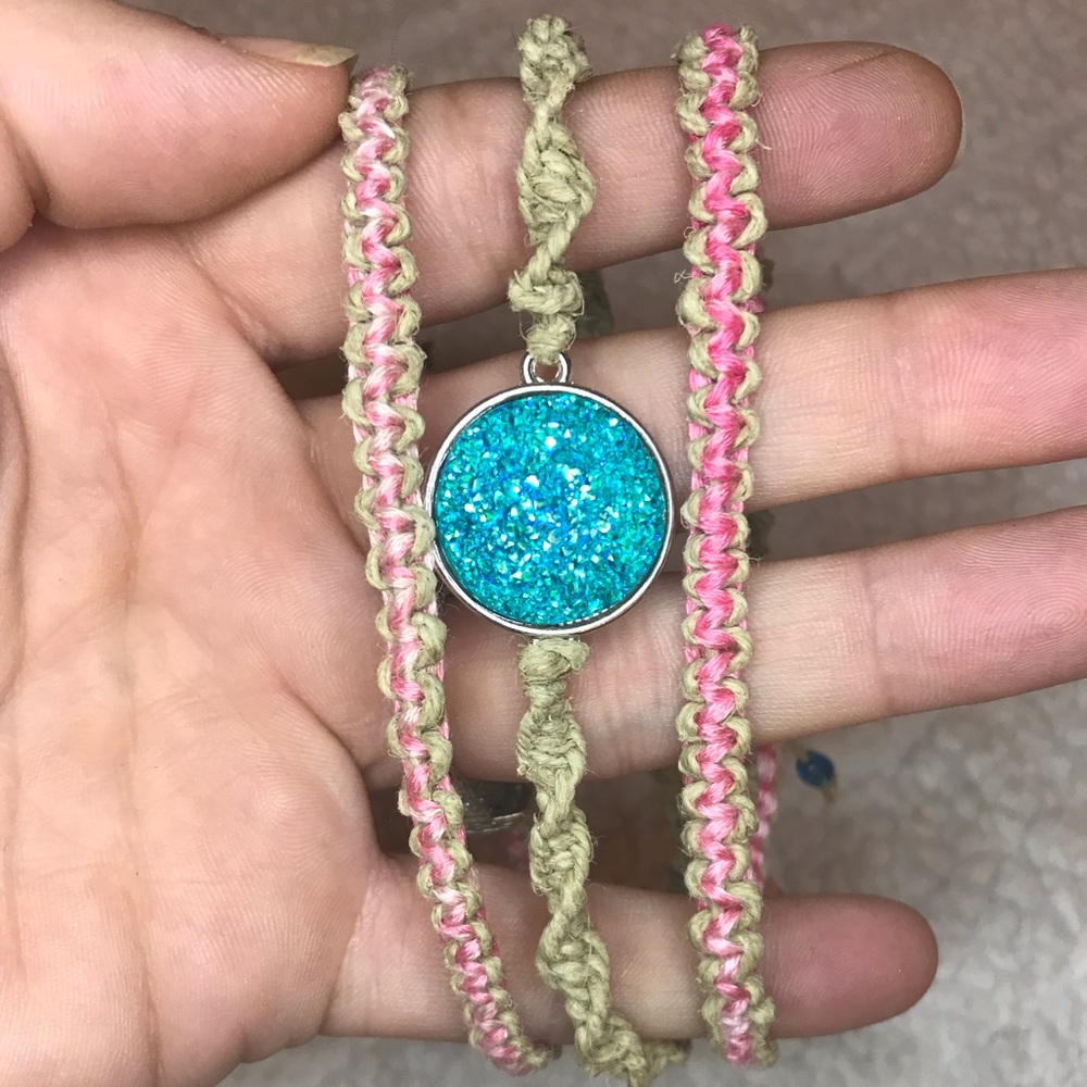 Set of 3 Hand Braided Hemp Bracelets
